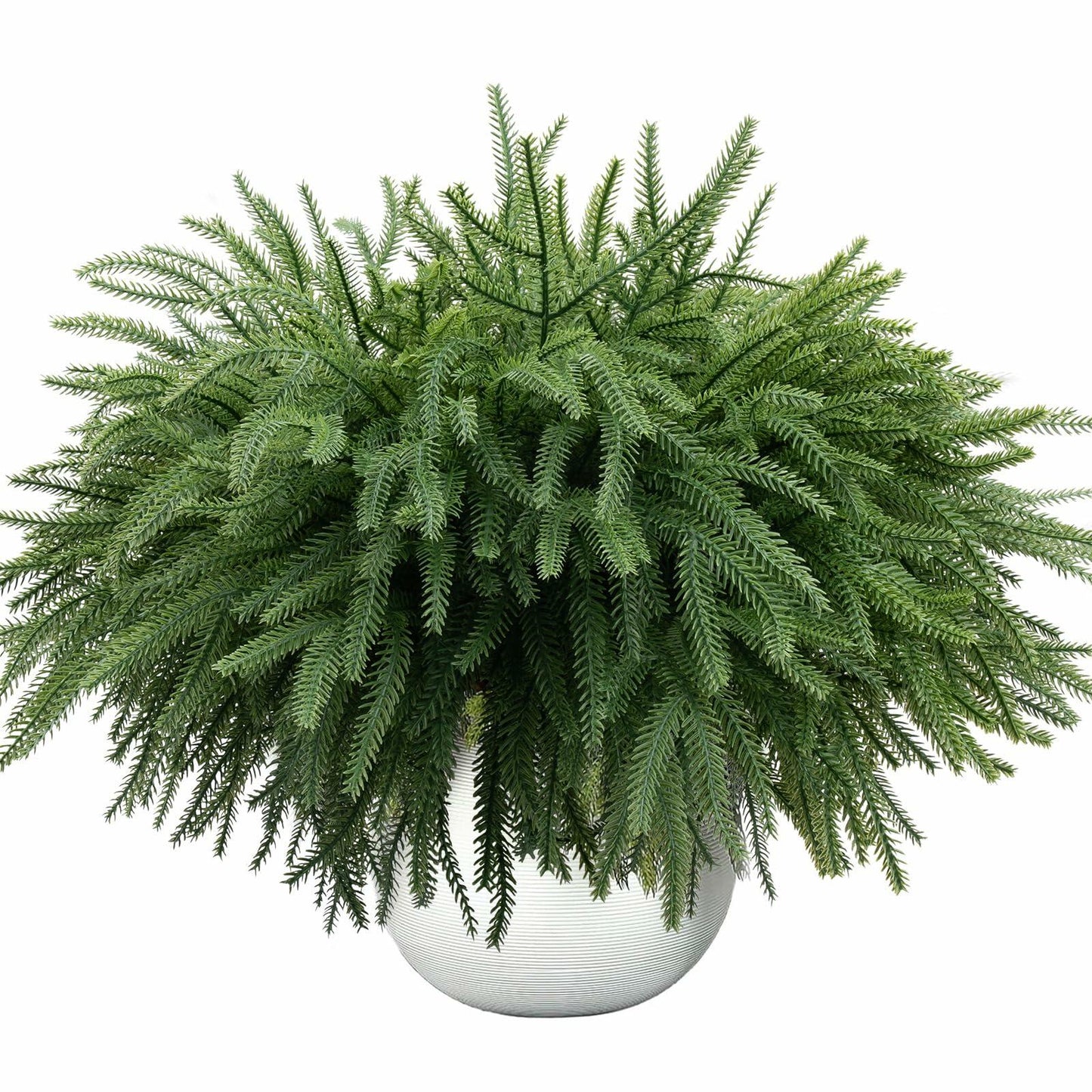 Dushle Norfolk Pine Branches 18in Artificial Greenery Stems 6 Count Green