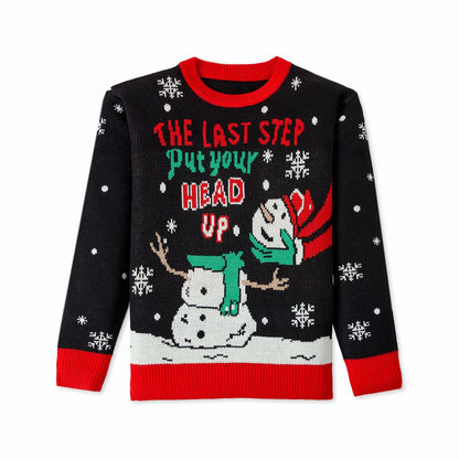 IFFEI Ugly Christmas Sweater Funny Snowman Knit Pullover Acrylic Size XL