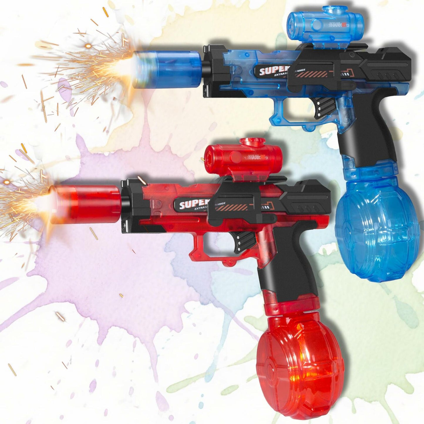 EMERBU Electric Squirt Water Gun Aqua Series LED Light High Speed 2pcs