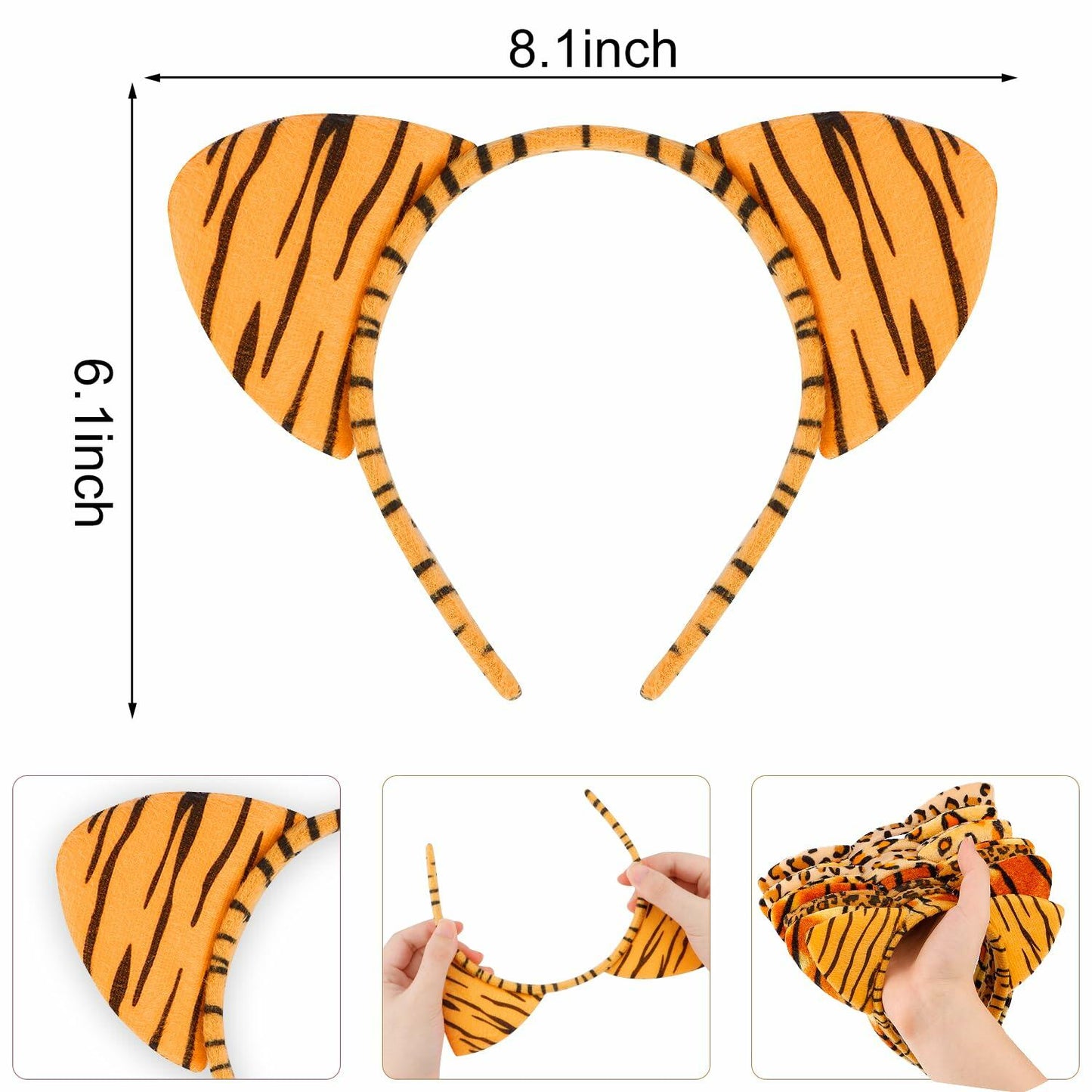 Aprince Cheetah Leopard Cat Ears Headband Color 04 1 Count Women Halloween