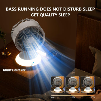 CIBAIL 10" Small Desk Fan USB-C Rechargeable 3 Speed 360° Tilt White