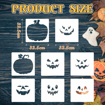 Weysat 8 Pcs Large Ghost Halloween Stencils Reusable for Crafts Yard Art