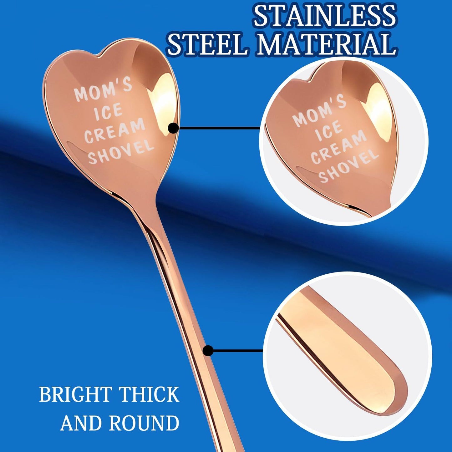 stormroo Engraved Stainless Steel Ice Cream Scoop Spoon Gift for Mom