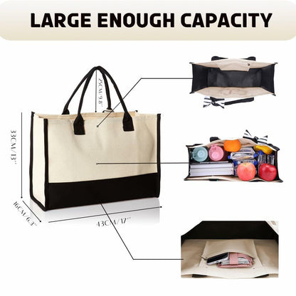 QLSKO Birthday Gift Canvas Tote Bag for Women Beach Party Keepsake