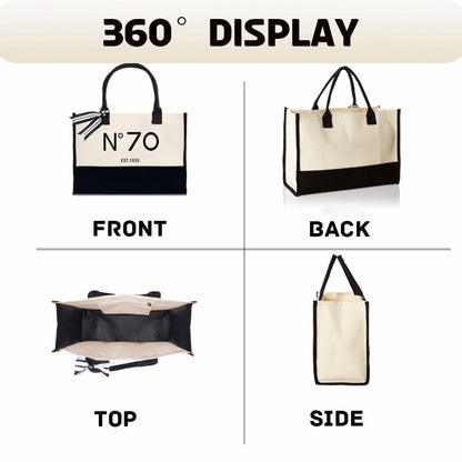 QLSKO Birthday Gift Canvas Tote Bag for Women Beach Party Keepsake