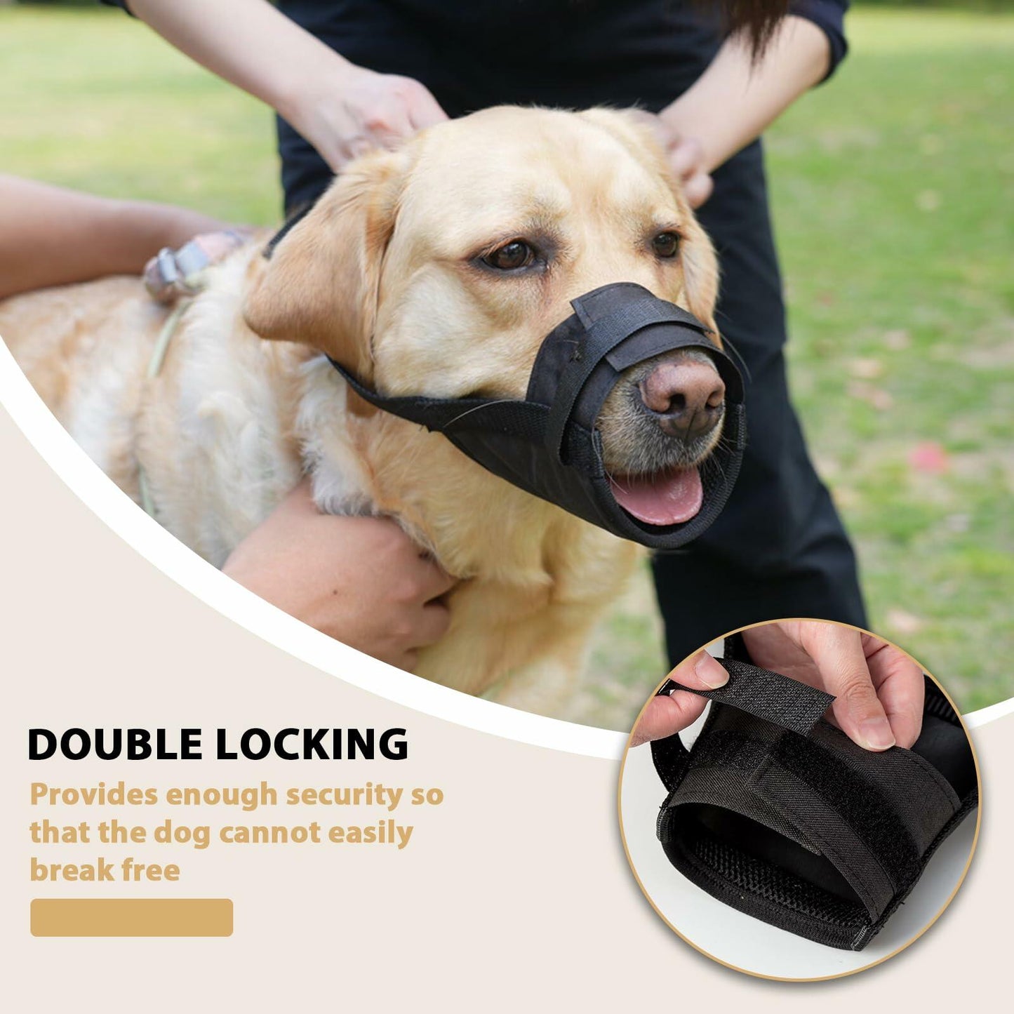 Herrypiggy Dog Muzzle Oxford Breathable Mouth Cover Khaki Size XXS
