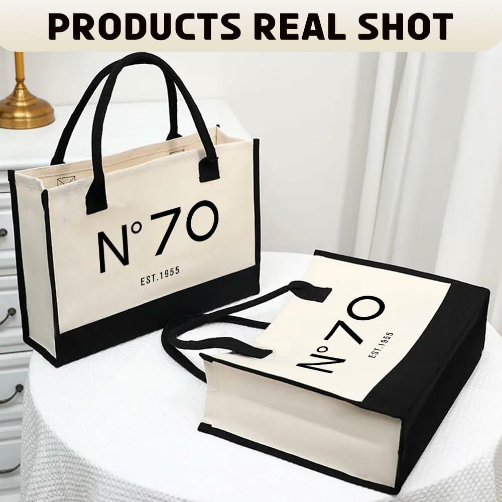 QLSKO Birthday Gift Canvas Tote Bag for Women Beach Party Keepsake