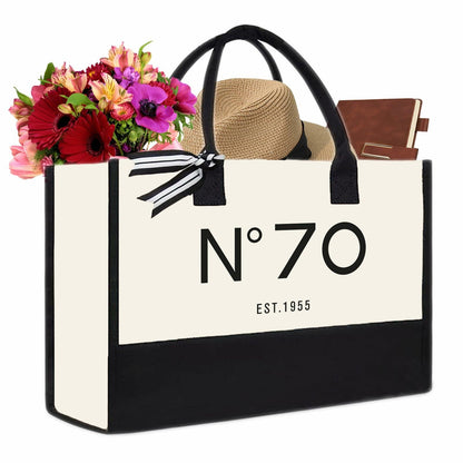 QLSKO Birthday Gift Canvas Tote Bag for Women Beach Party Keepsake