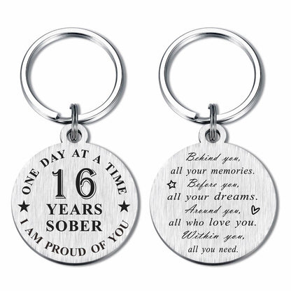Alotozo 16 Year Sobriety Keychain AA Recovery Gift Men Women