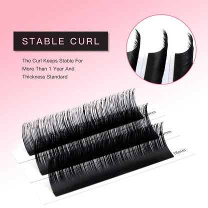 TDANCE Lash Extension Matte Black Curl D 0.15mm Thickness 19mm Size