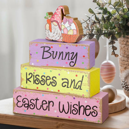 Chunful 4 Pcs Christmas Table Decor Wooden Winter Rustic Xmas Block Signs