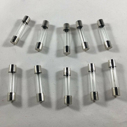 COMPSTUDIO 10Pcs 0.5A 250V Fast Blow Glass Fuse 6x30mm