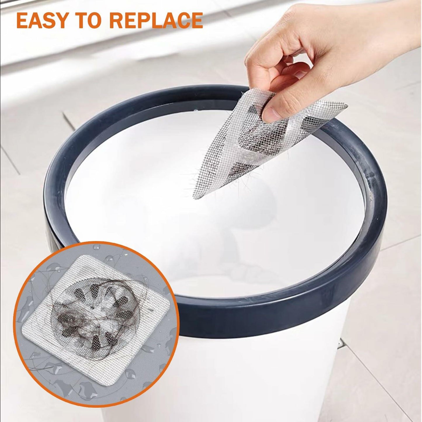 CESHRR Disposable Drainage Collector 50PCS White Fiber Anti-Block Filter