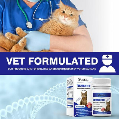 PetriTailor Probiotics for Cats Digestive Enzymes Prebiotics Gut Immune Support