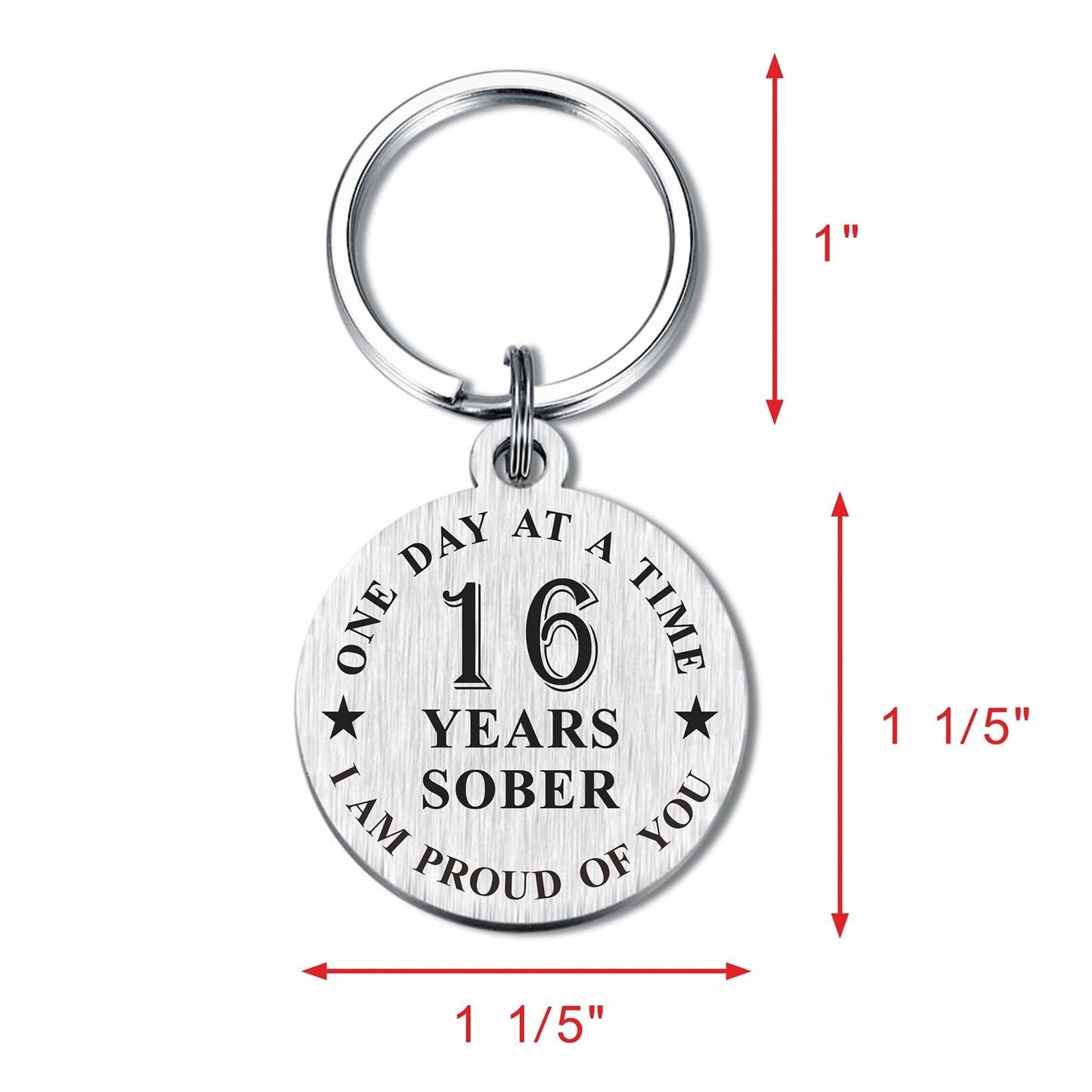 Alotozo 16 Year Sobriety Keychain AA Recovery Gift Men Women