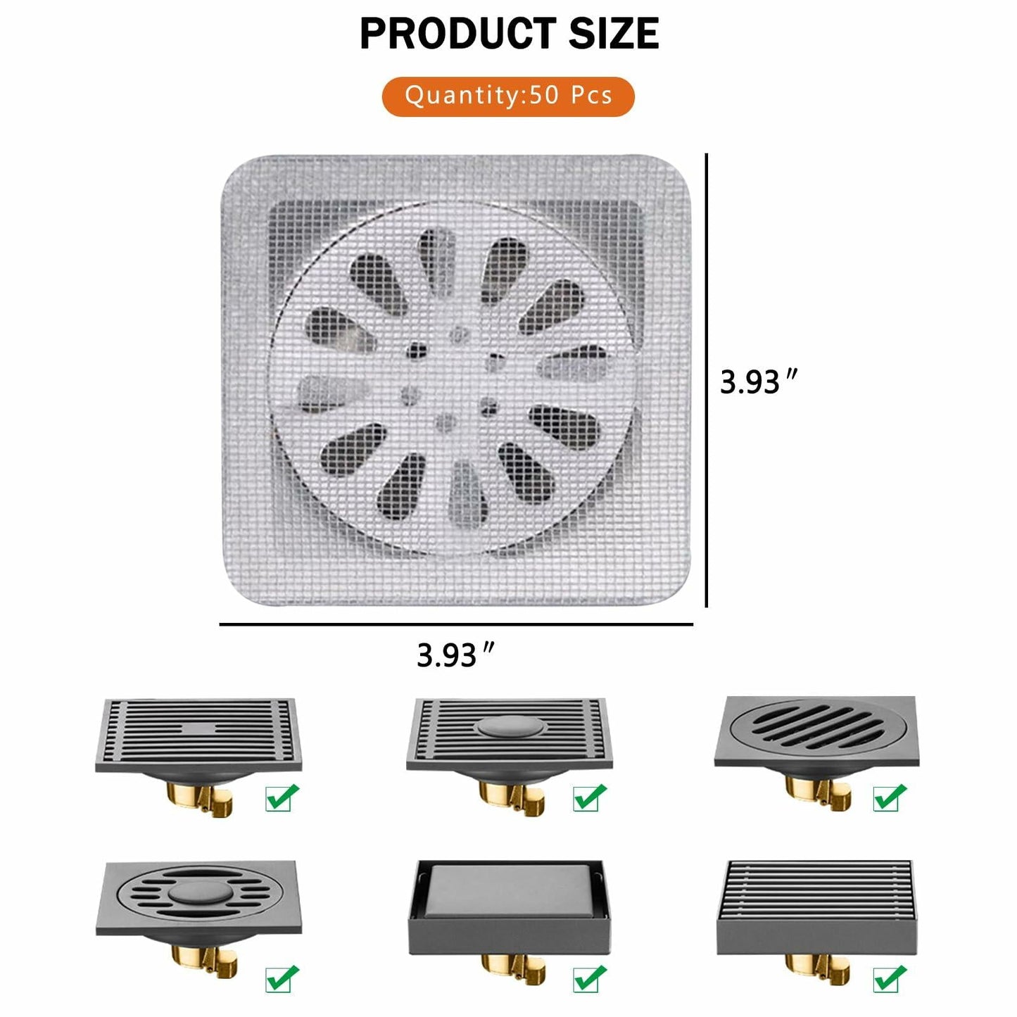 CESHRR Disposable Drainage Collector 50PCS White Fiber Anti-Block Filter