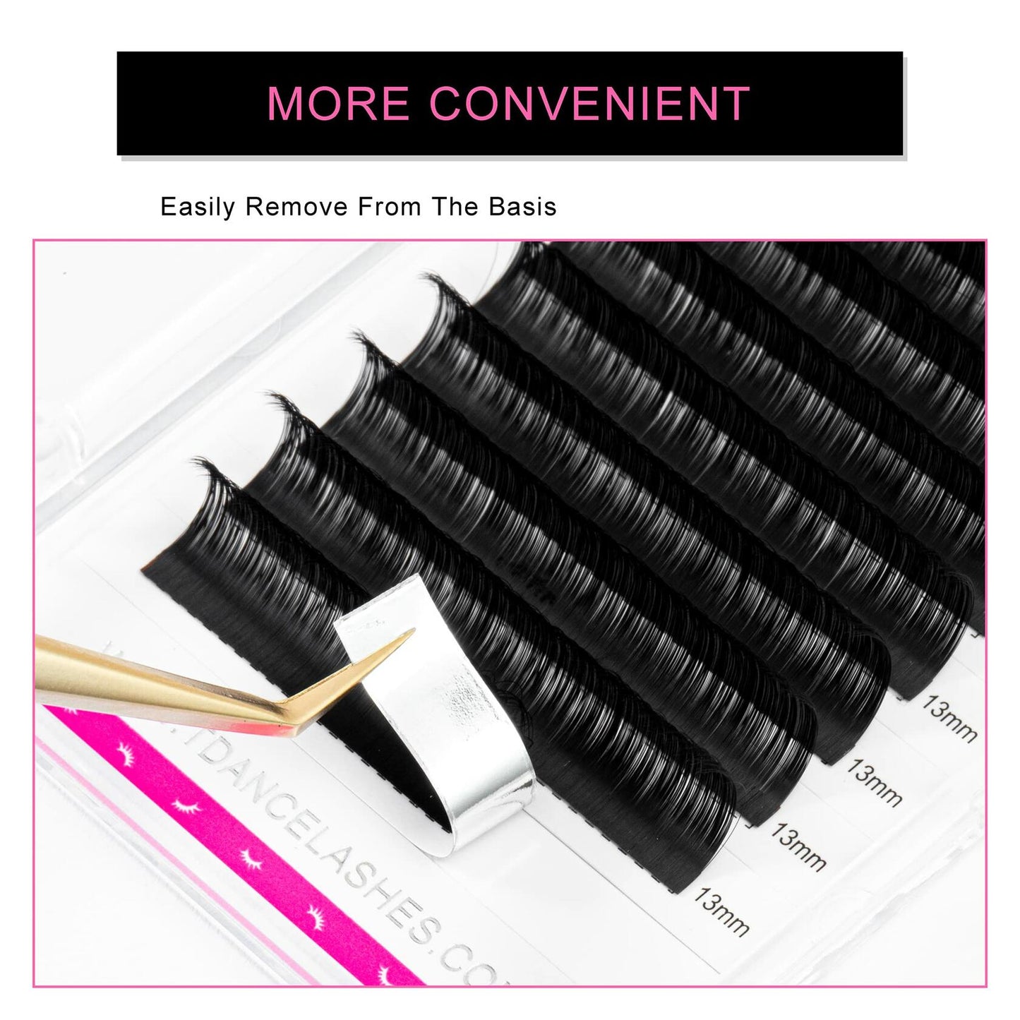 TDANCE Lash Extension Matte Black Curl D 0.15mm Thickness 19mm Size