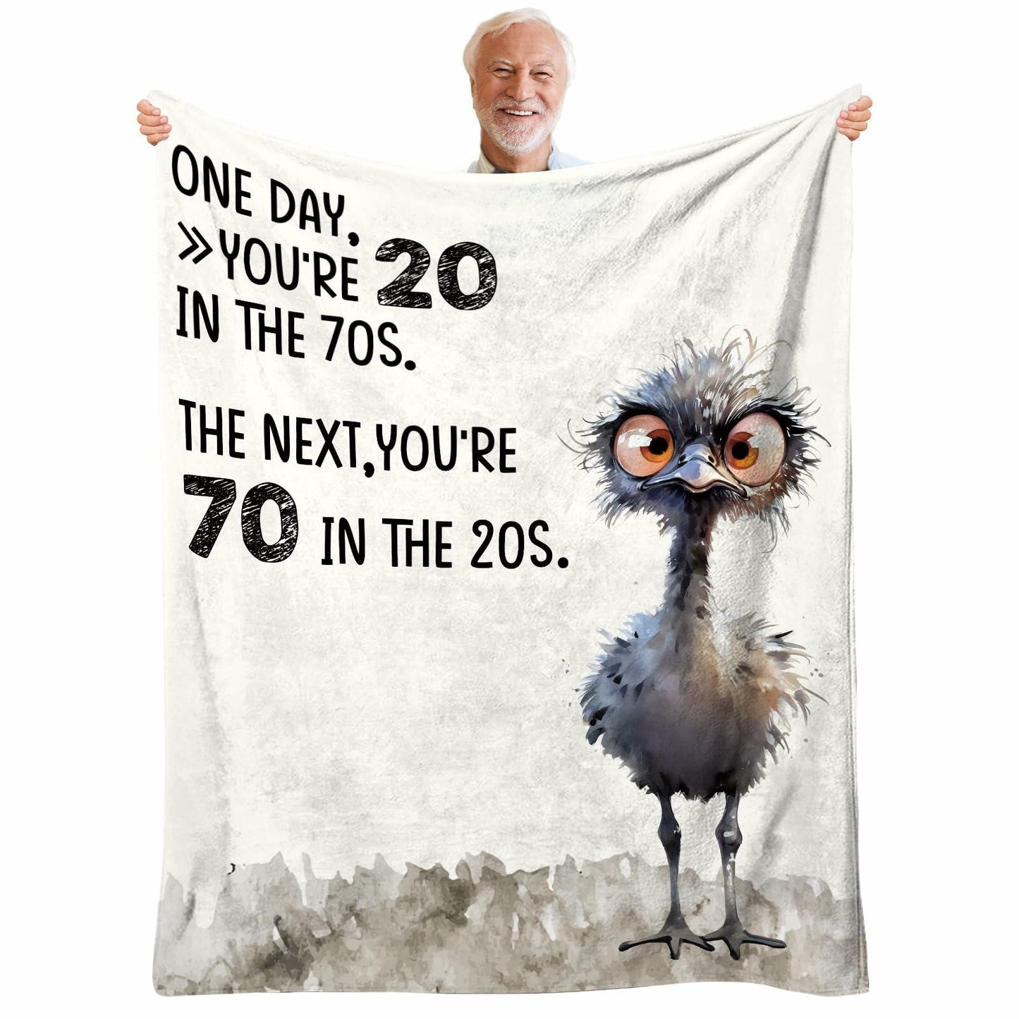 HEIFAM Retirement Blanket Grandma Gift 60x80 Purple Flannel