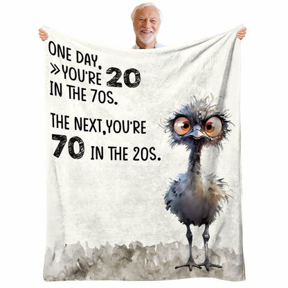 HEIFAM Retirement Blanket Grandma Gift 60x80 Purple Flannel