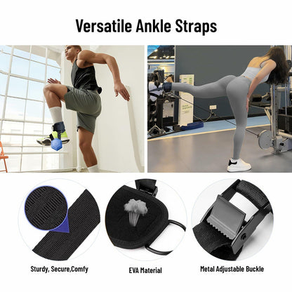 Fosegei Monkey Foot Ankle Straps Dumbbell Cable Machine Black Single