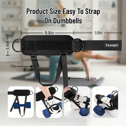 Fosegei Monkey Foot Ankle Straps Dumbbell Cable Machine Black Single