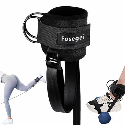 Fosegei Monkey Foot Ankle Straps Dumbbell Cable Machine Black Single