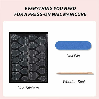 HPYFOI Beach Press On Nails Medium Almond 3D Starfish Shell Design 24 Pcs