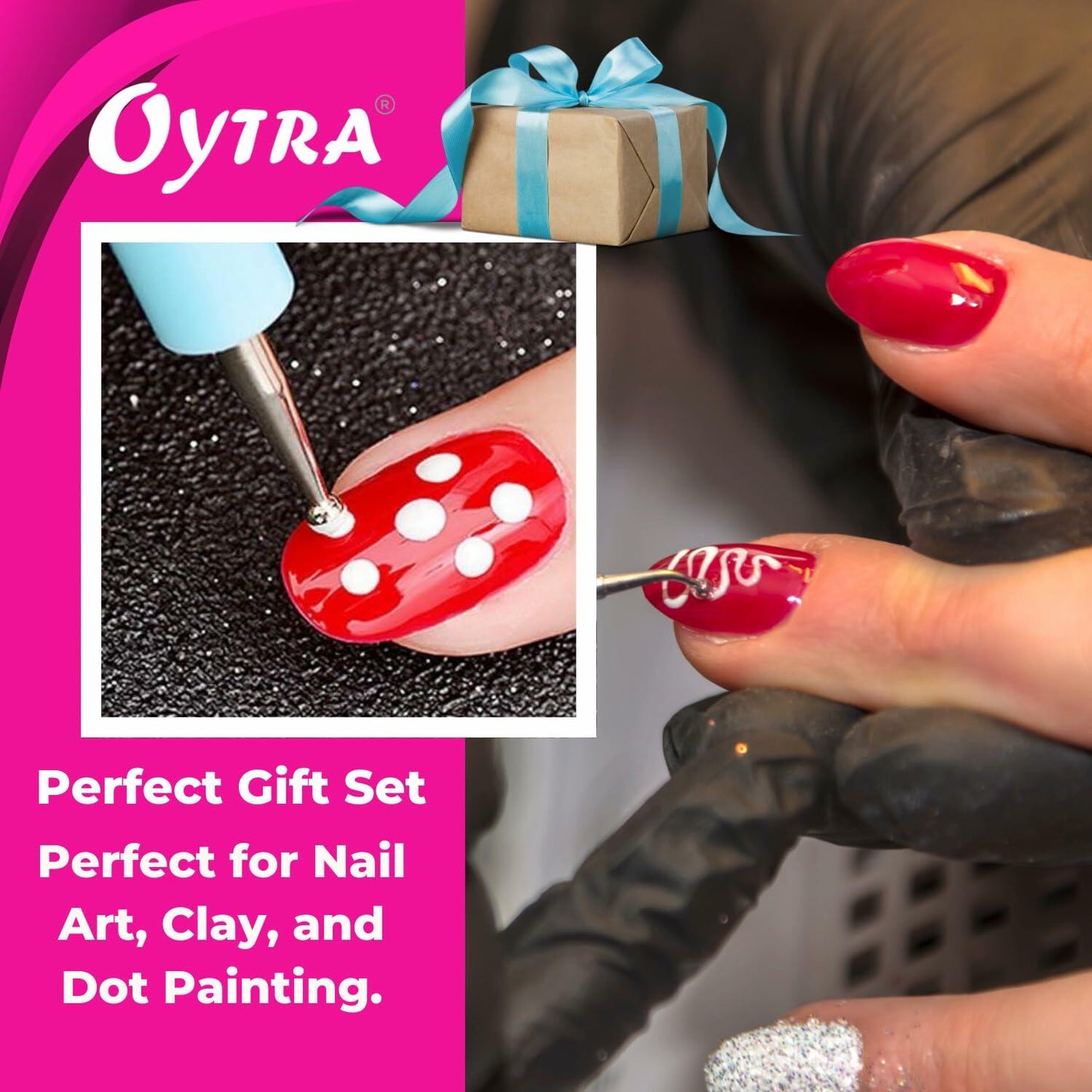 Oytra Dotting Tool Set 9 Pcs Embossing Stylus for Clay Pottery Ceramic