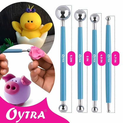 Oytra Dotting Tool Set 9 Pcs Embossing Stylus for Clay Pottery Ceramic