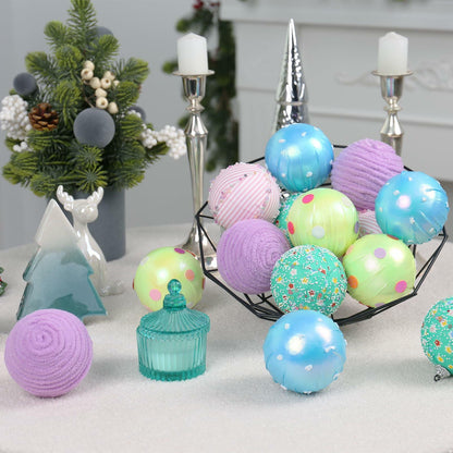 SY Super Bang 15PCS Christmas Ornaments Set 8CM Macaroon Colorful Plastic
