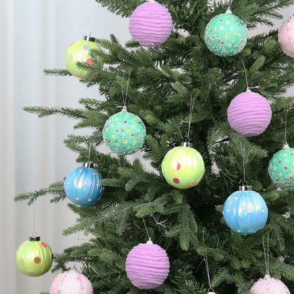 SY Super Bang 15PCS Christmas Ornaments Set 8CM Macaroon Colorful Plastic