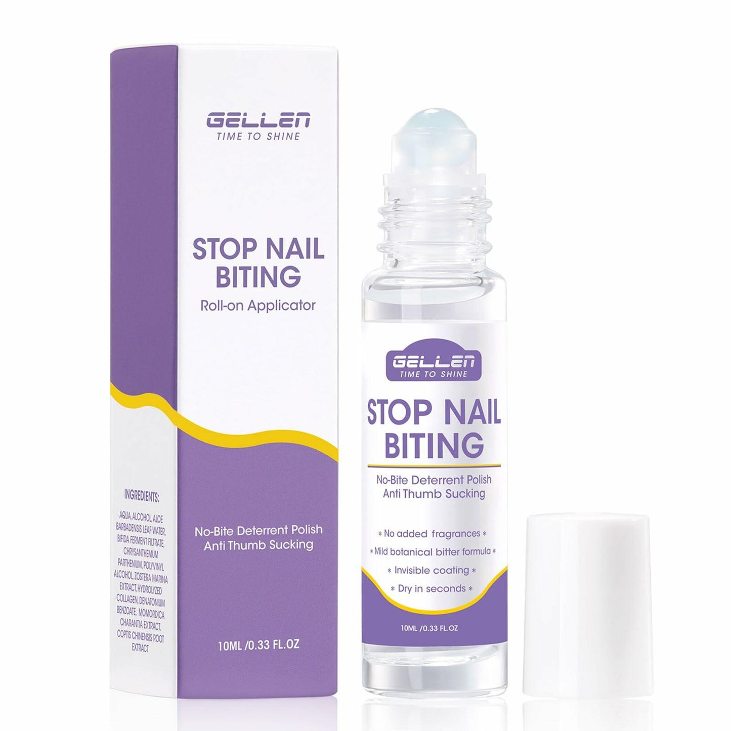 GELLEN Nail Biting Treatment Roll-On 10ml Quick Dry Water-Resistant