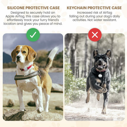 Turtle Den Airtag Dog Collar Holder Waterproof Rubber 2 Pack White