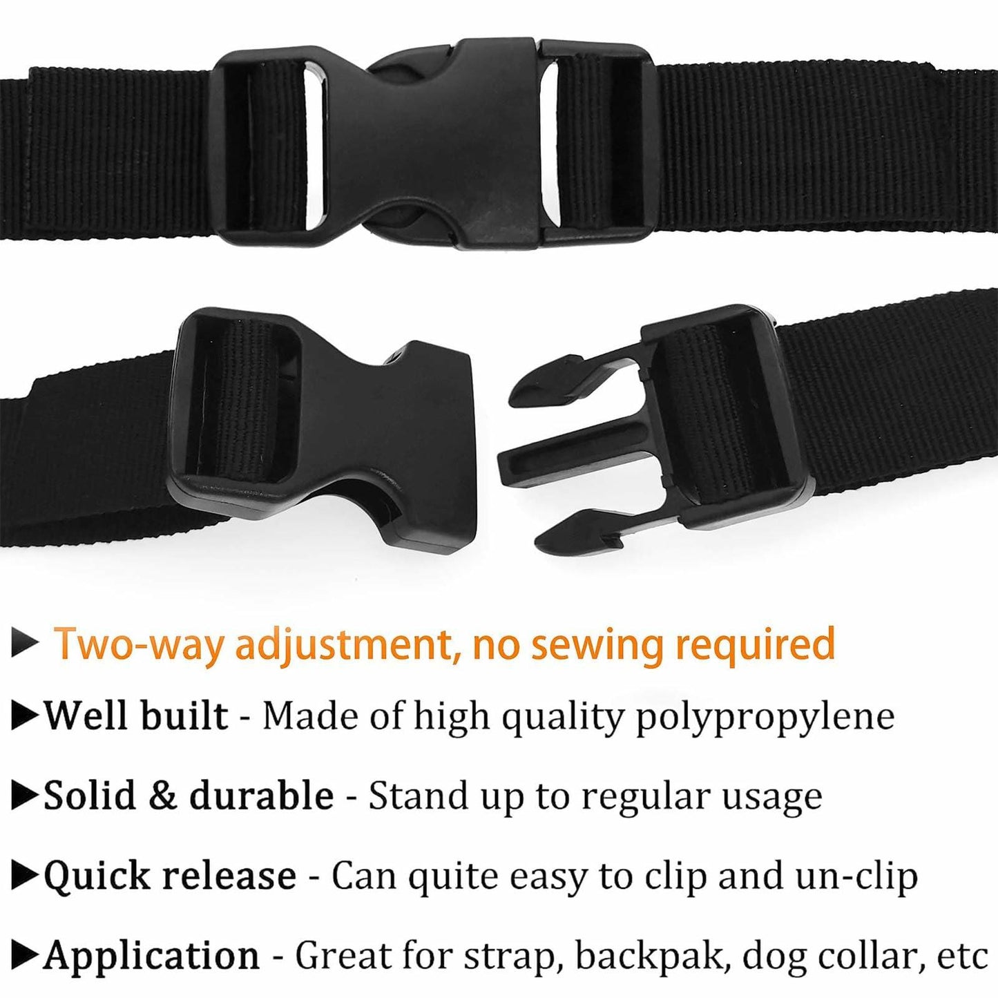 VTACOUTV 1-inch Nylon Webbing Quick Side Release Buckle Khaki