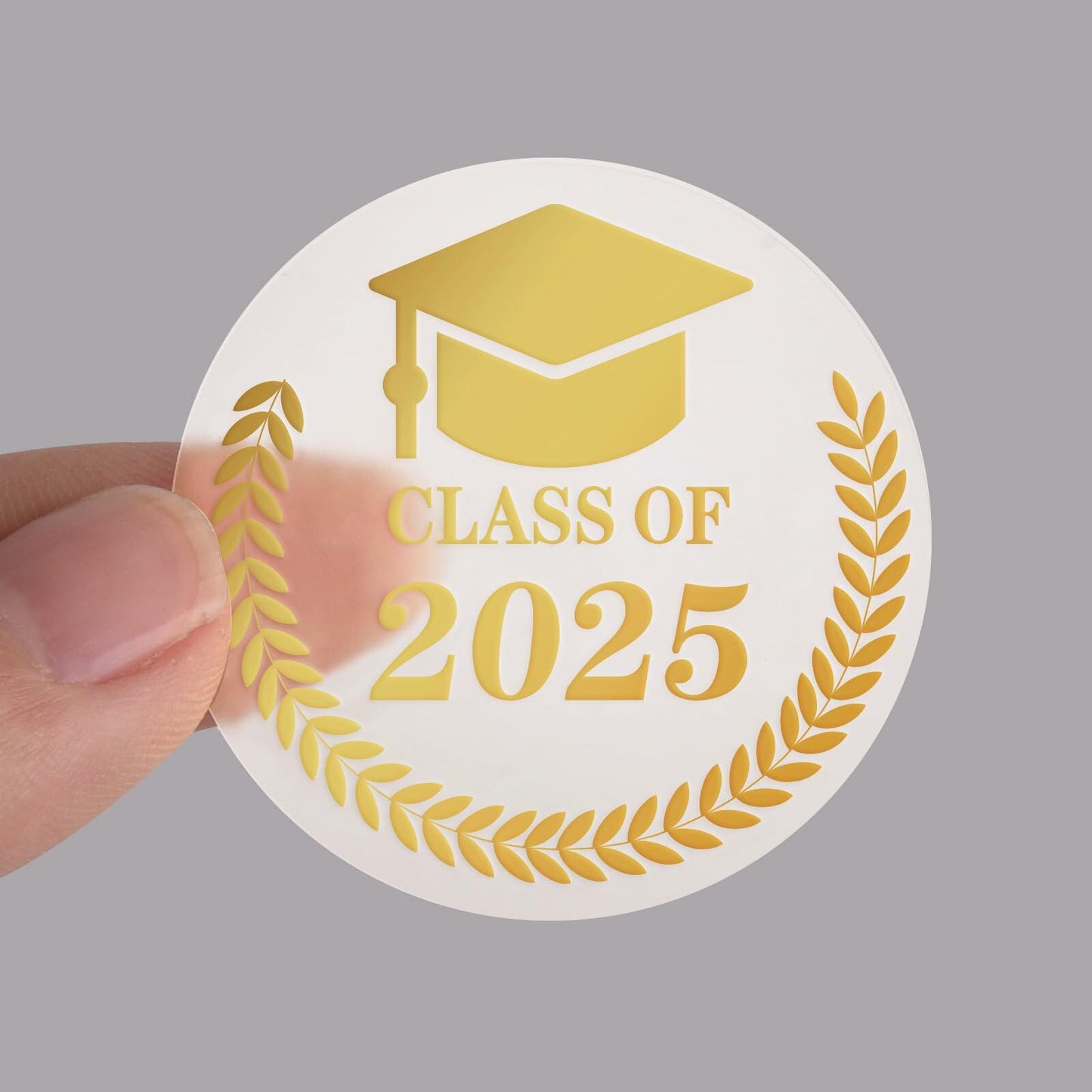 Lollutdotu 100PCS Graduation Stickers Class of 2025 Gold Foil Seals 1.6 inch