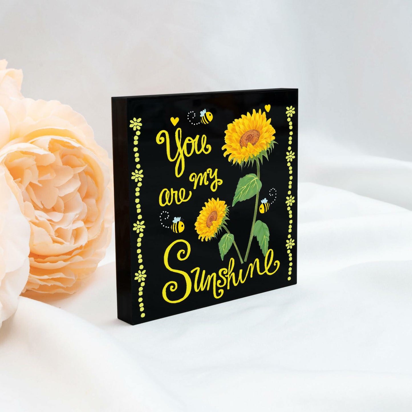 Crizaor You Are My Sunshine Inspirational Acrylic Keychain Black