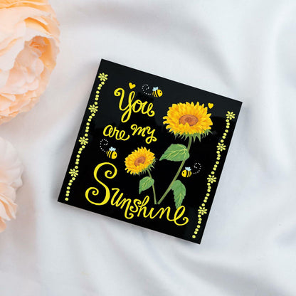 Crizaor You Are My Sunshine Inspirational Acrylic Keychain Black
