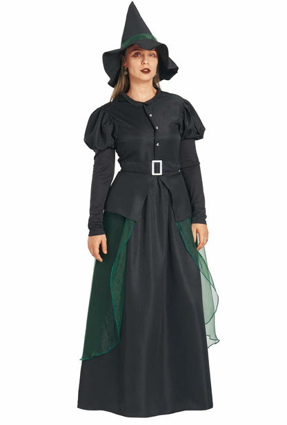 IKALI Women Gothic Witch Costume Black Halloween Hat Size 8-10