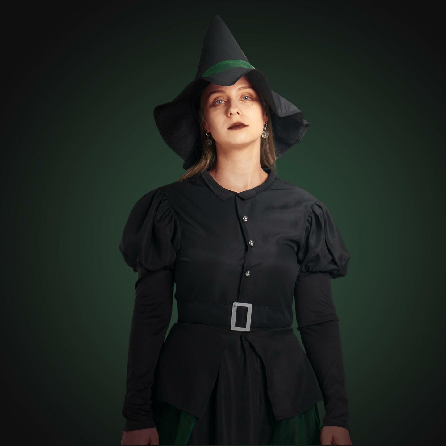IKALI Women Gothic Witch Costume Black Halloween Hat Size 8-10