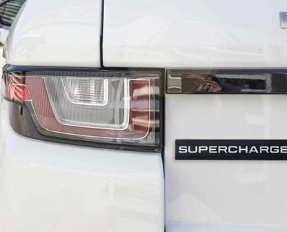 ChezMax 2Pcs 3D Raised Supercharged Car Emblem Badge Sticker Silver Red