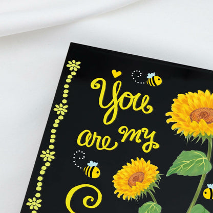 Crizaor You Are My Sunshine Inspirational Acrylic Keychain Black