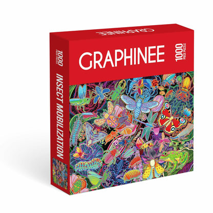 Graphinee 1000pcs Insects Garden Jigsaw Puzzle Colorful Family Game