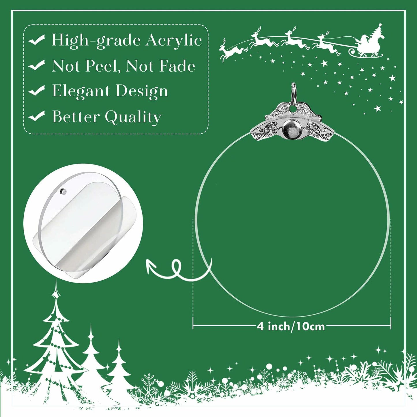 Horse Ornament 2025 Stained Glass Effect Xmas Tree Decoration White