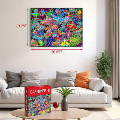 Graphinee 1000pcs Insects Garden Jigsaw Puzzle Colorful Family Game