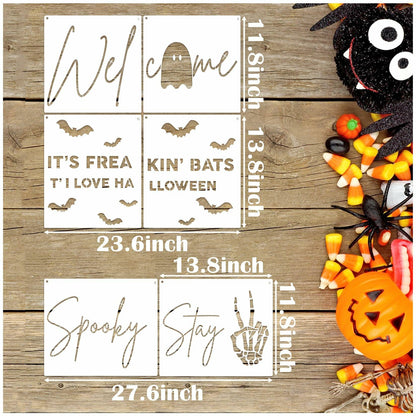 Yhliua Large Halloween Door Mat Stencil Ghost Template Reusable Craft Art