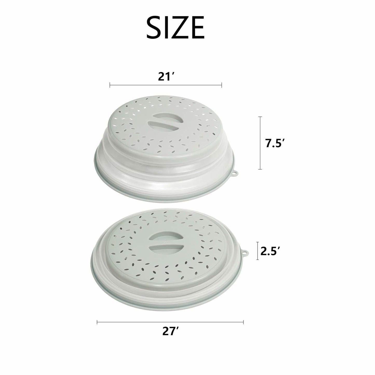 ICEICE Microwave Splatter Cover BPA-Free Vented Lid with Gloves Grey 1Pc