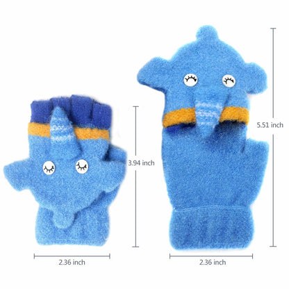 CNGYNI Toddler Cartoon Knitted Convertible Gloves Mittens Cover Sky Blue 1-3Y