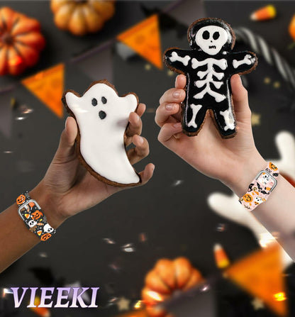 Vieeki Halloween Pumpkin Silicone Watch Band Samsung Galaxy 40-46mm Pink 20mm