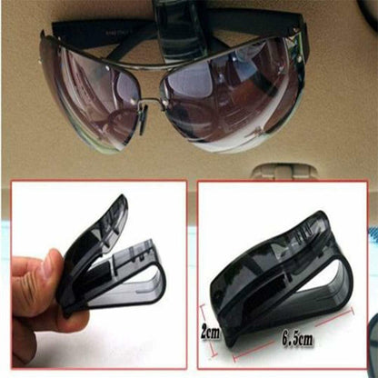 Black Glasses Holder Car Sun Visor Sunglasses Mount Ticket Card Clip 4 Pcs