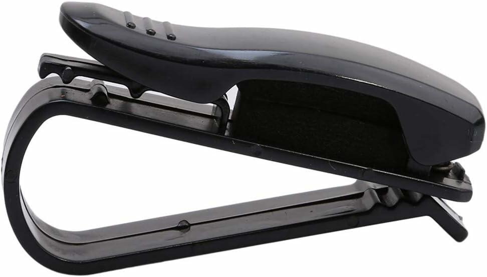 Black Glasses Holder Car Sun Visor Sunglasses Mount Ticket Card Clip 4 Pcs